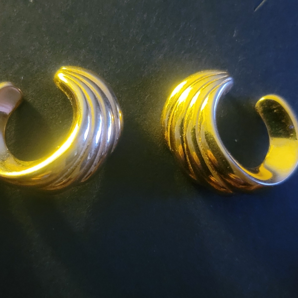 Monet Gold-Tone Crescent Earrings